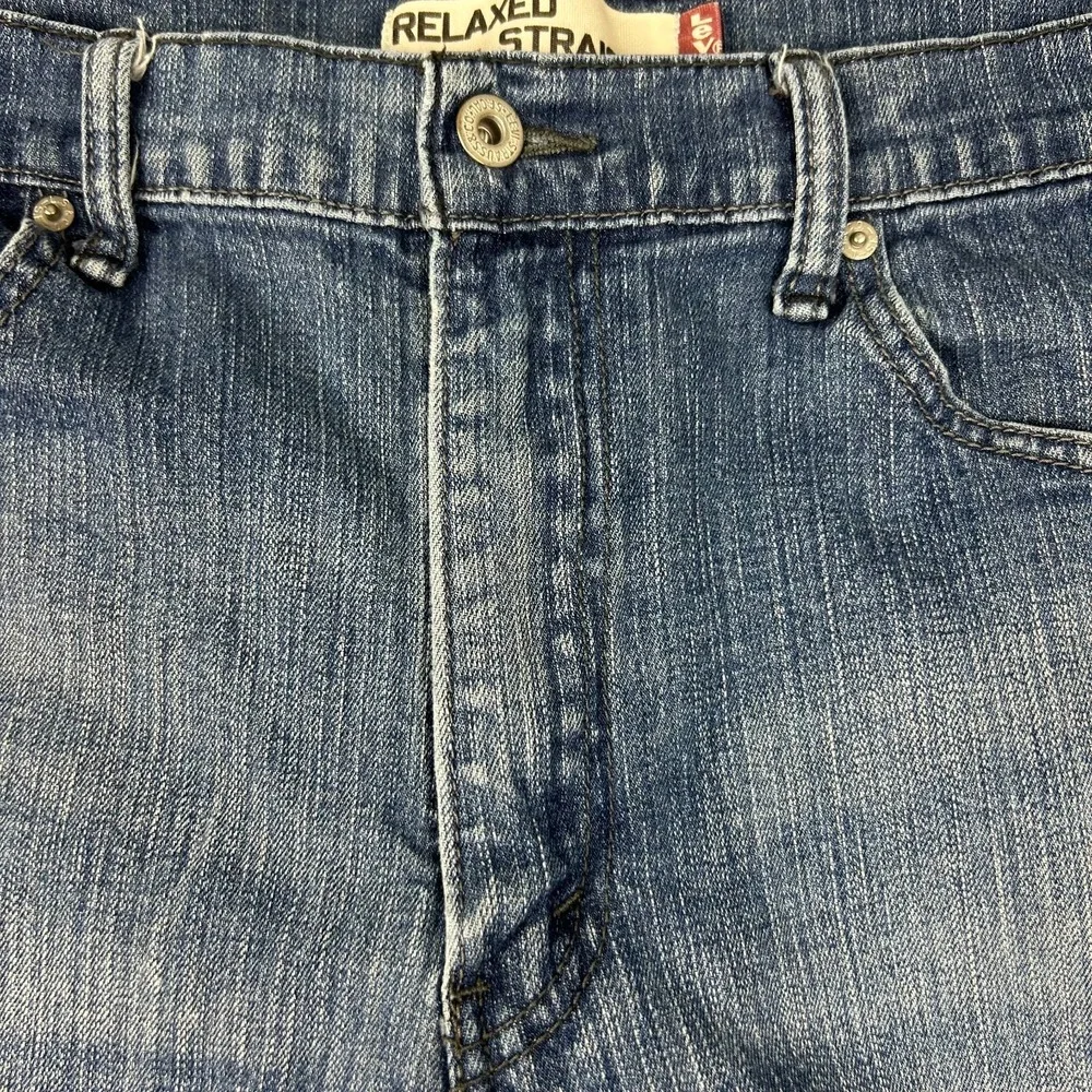 Levis 559 Straight Jeans Men 38x30 Blue Denim Cotton Stretch Logo Relaxed Fit
